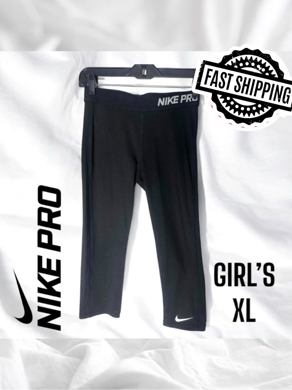 Nike Pro Pants Size XL Youth Girls Dri-Fit Leggings Active Workout FAST SHIPPING